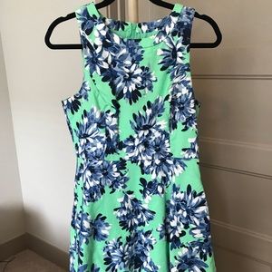Blue and Green Floral Print J. Crew Dress